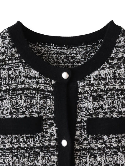 ファンシーツイードニットジレ