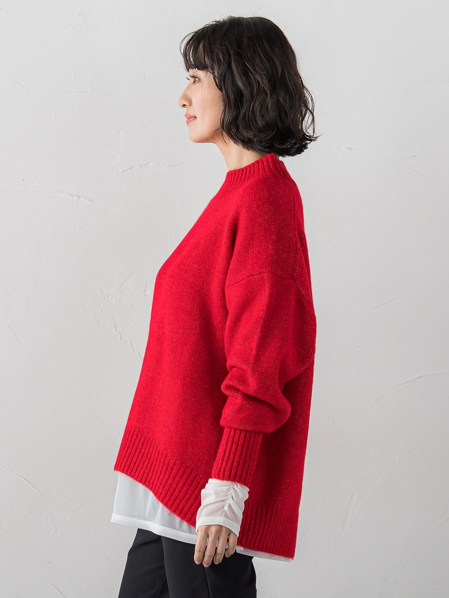 【WEB限定】”毎日頼れる”ゆったりモックネックニット