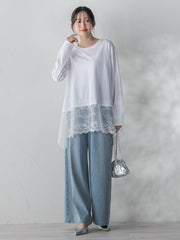 レースコンビカットソー