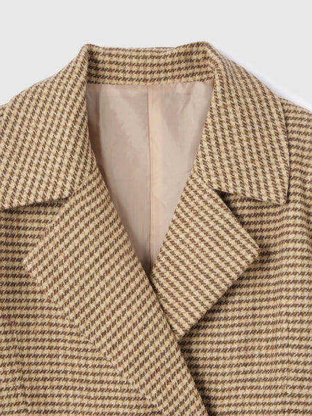 ツィーディチェックWボタンジャコット