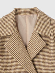 ツィーディチェックWボタンジャコット