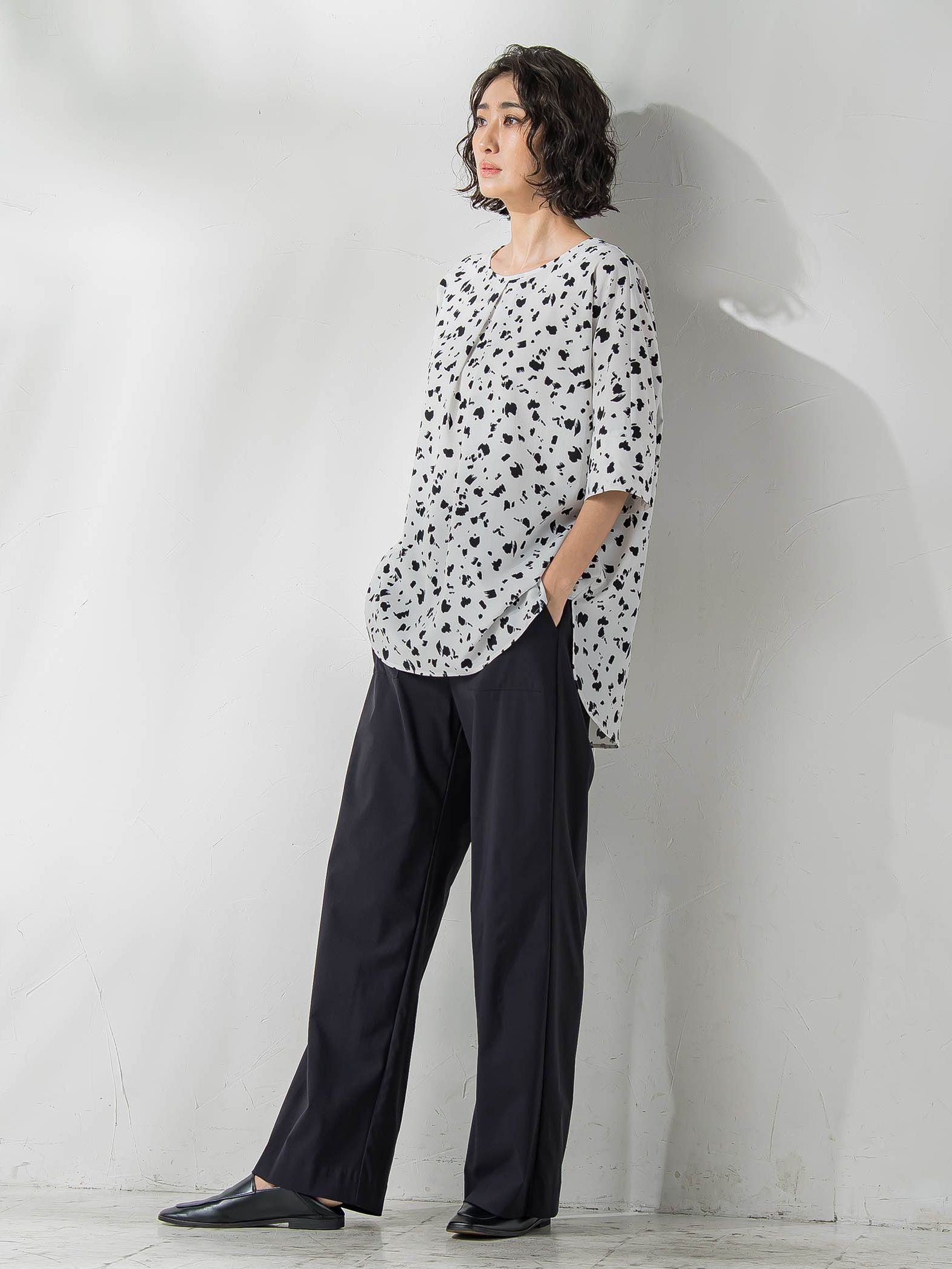 【WEB限定】ハイテンションワイドパンツ≪洗濯機で洗える≫