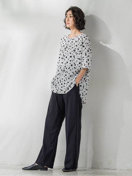 【WEB限定】ハイテンションワイドパンツ≪洗濯機で洗える≫