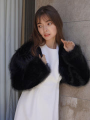 Back Ribbon shaggy One-Piece≪手洗い可能≫