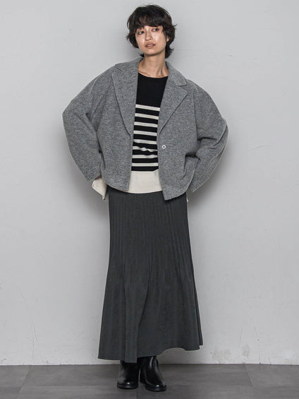 【ふわもち】ボーダーニット≪洗濯機で洗える≫