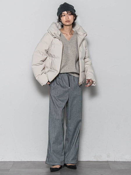 【ふわもち】Vネックニット≪洗濯機で洗える≫