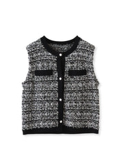 ファンシーツイードニットジレ