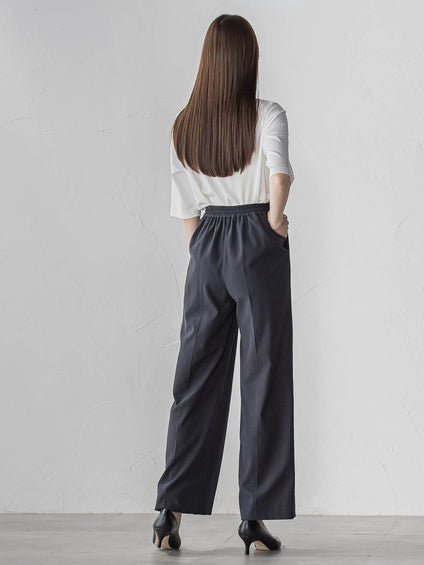 【WEB限定】シェルタリングワイドパンツ≪洗濯機で洗える≫