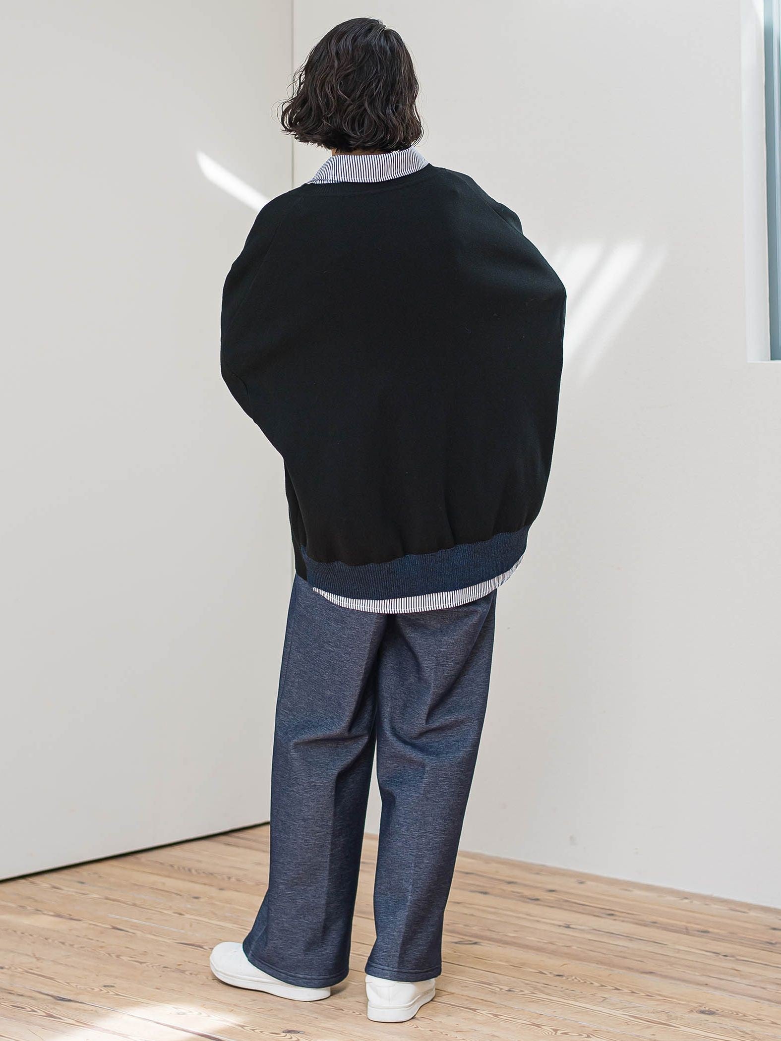 【WEB限定/大きいサイズ】”楽暖”裏起毛ワイドパンツ≪洗濯機で洗える≫