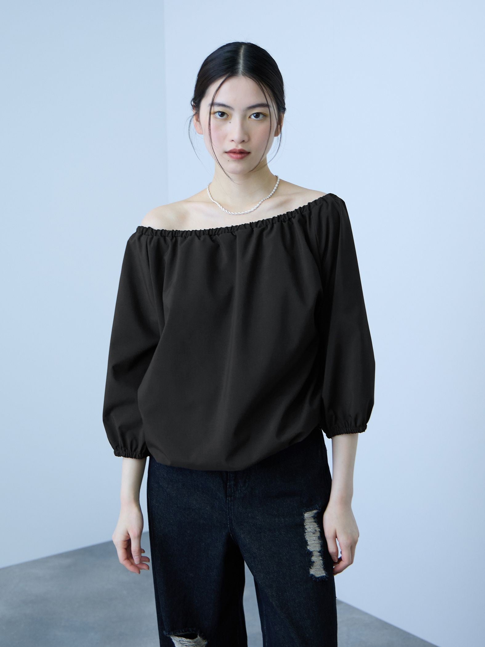 【キレカジ】撥水バルーンブラウス
