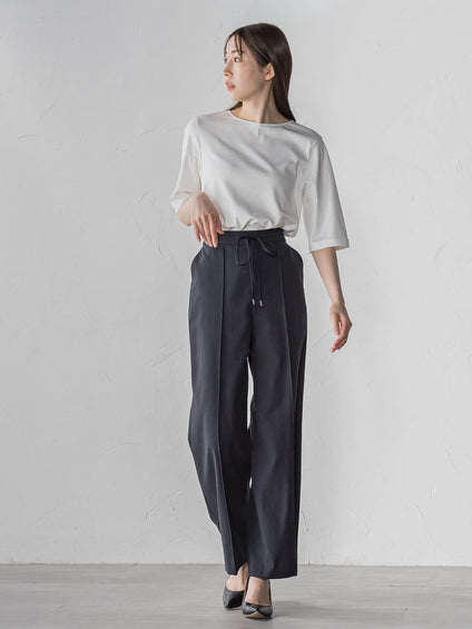 【WEB限定】シェルタリングワイドパンツ≪洗濯機で洗える≫