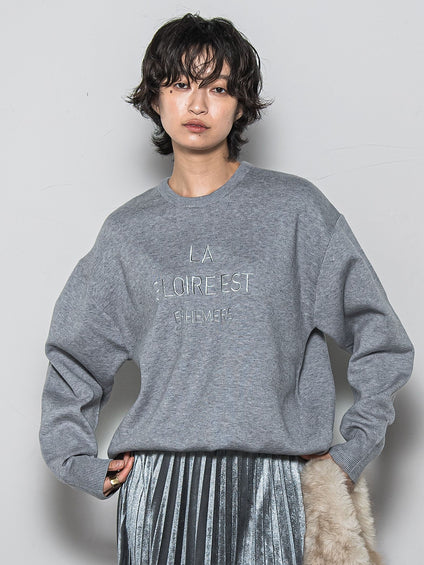 【WEB限定】刺繍ロゴニットプルオーバー≪洗濯機で洗える≫