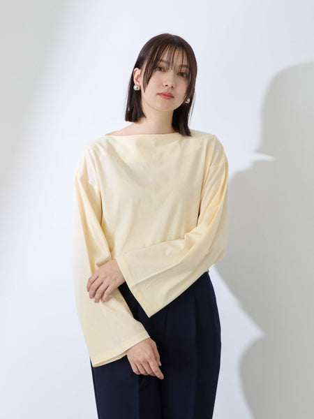 ハイゲージ天竺ボートネックプルオーバー