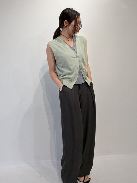 【2piece】sheer layerd vest
