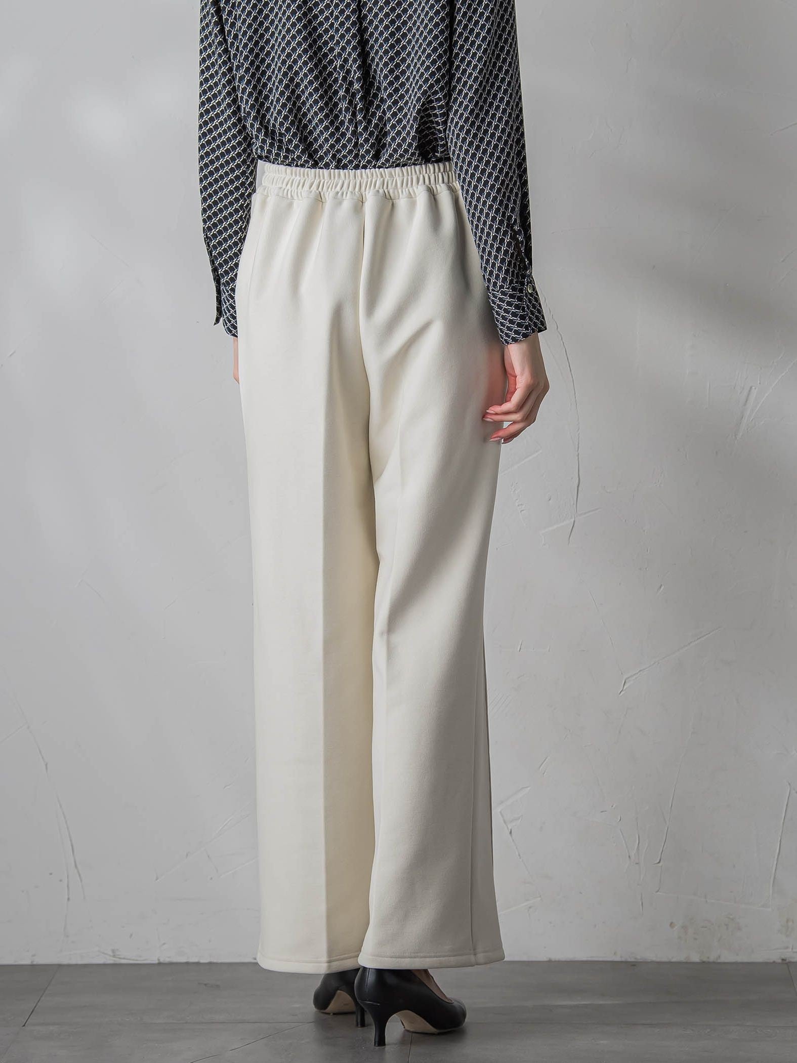 【WEB限定/新色追加】”楽暖”裏起毛ワイドパンツ≪洗濯機で洗える≫