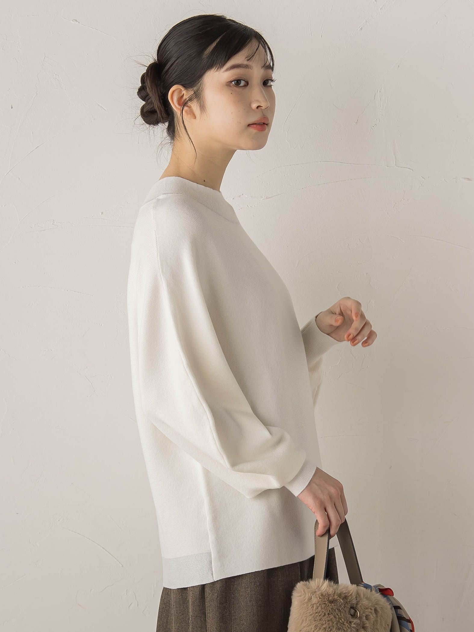 ウォッシャブルバナナスリーブニット≪手洗い可能≫