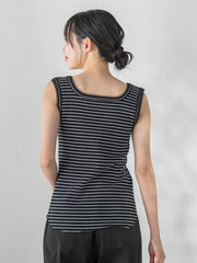 リブスクエアタンクトップ