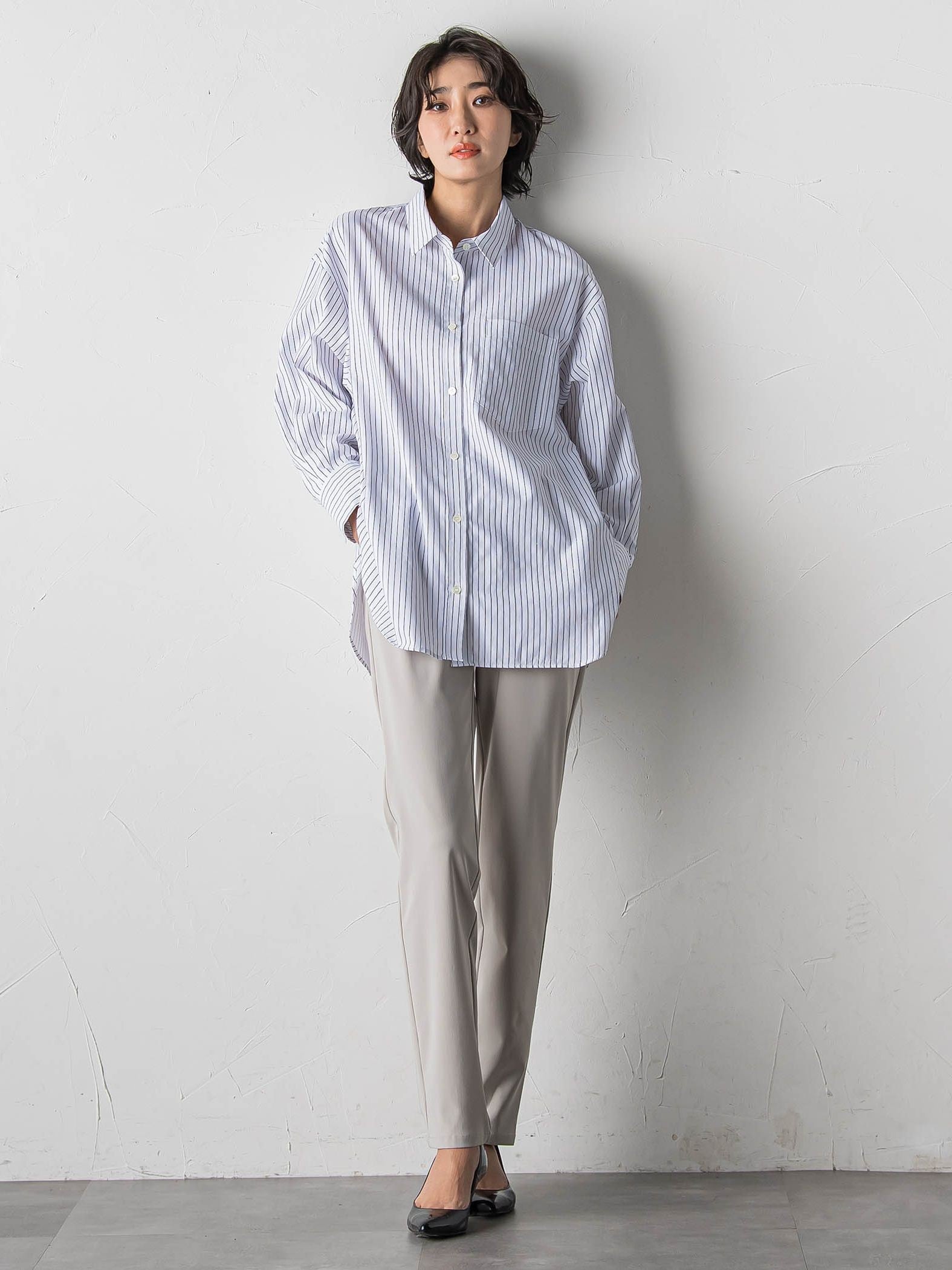 ドビーストライプシャツ