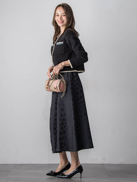 【WEB限定】バイカラーニットジャケット