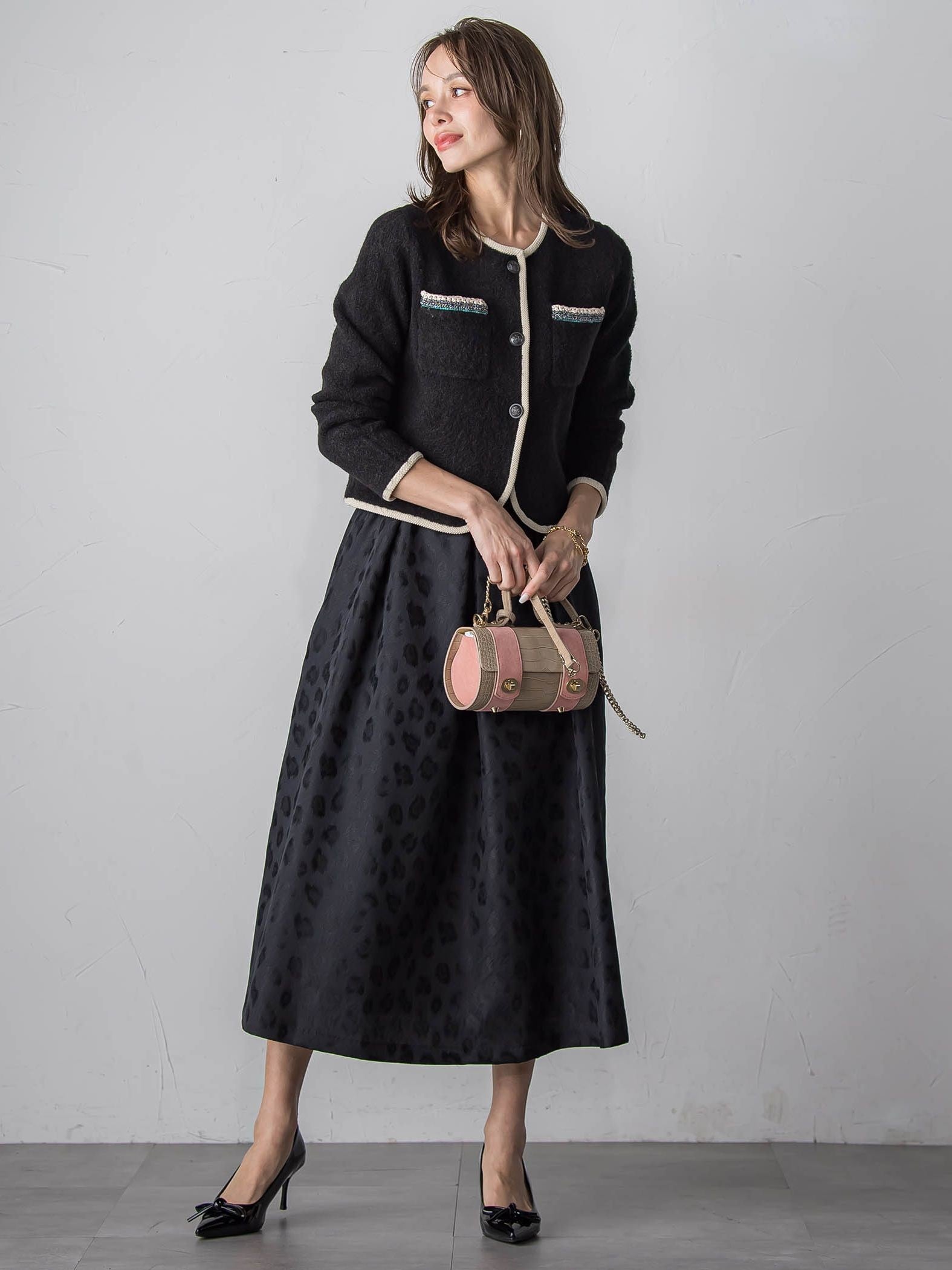 【WEB限定】バイカラーニットジャケット