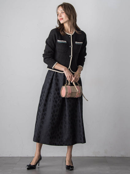 【WEB限定】バイカラーニットジャケット