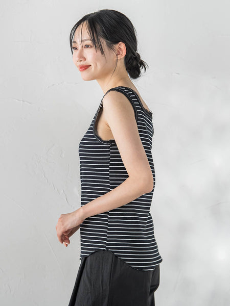 リブスクエアタンクトップ