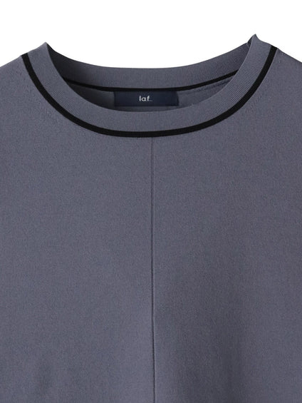 【大きいサイズ】Tシャツ風ニットプルオーバー≪手洗い可能≫