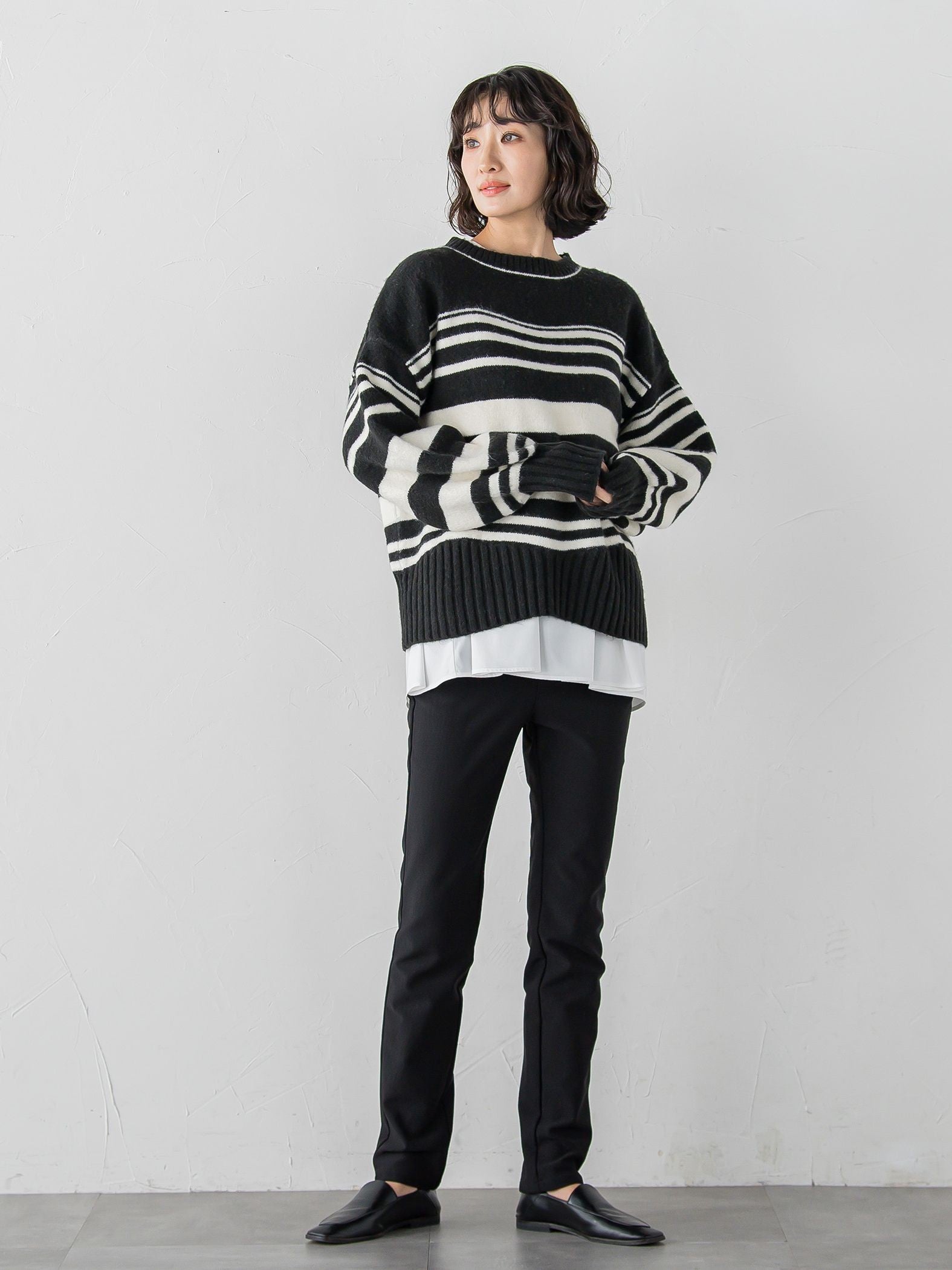 【WEB限定】”ふんわり着心地”ランダムボーダーニット