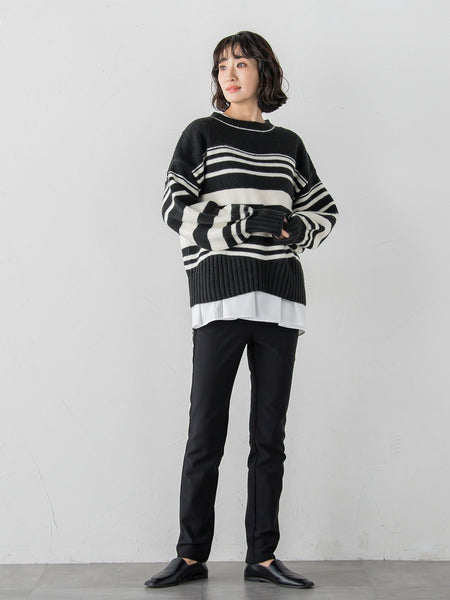 【WEB限定】”ふんわり着心地”ランダムボーダーニット