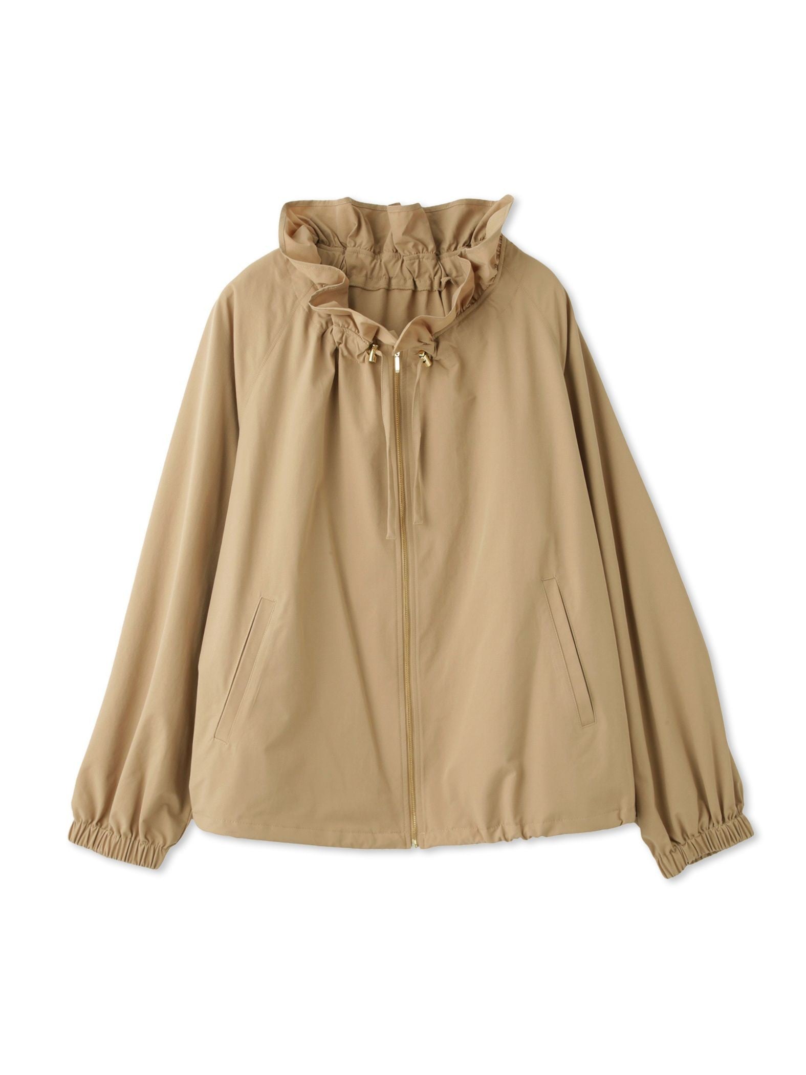 2WAYサーブルクロスフリルネックブルゾン