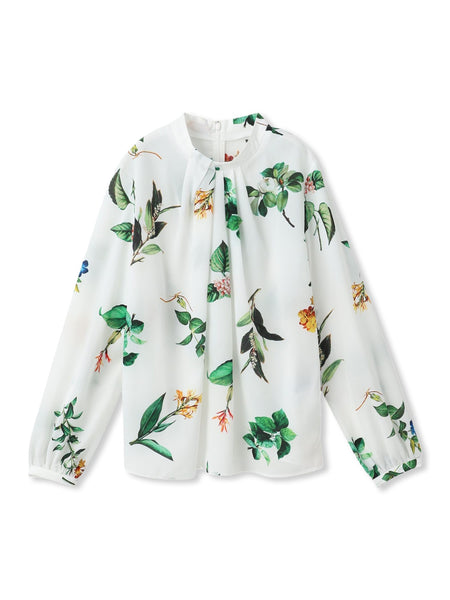 フラワープリントブラウス
