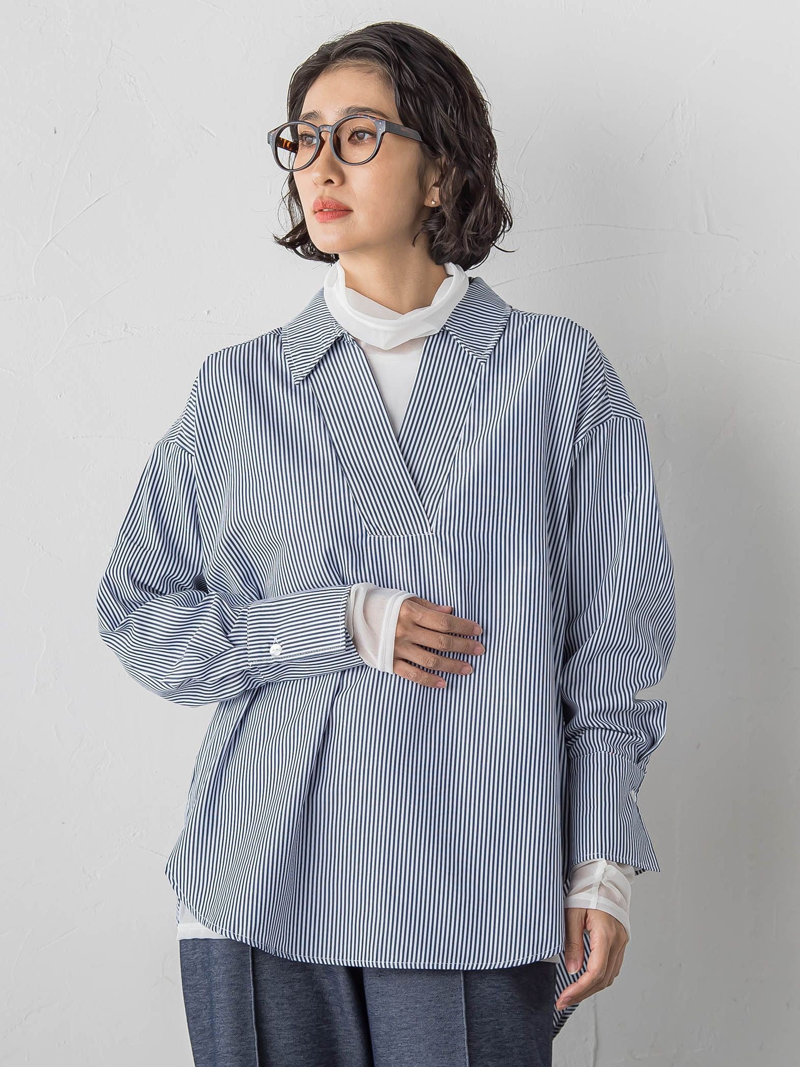 【大きいサイズ】シアー切り替えカットソー