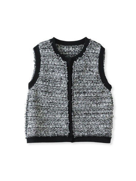 ファンシーツイードニットジレ