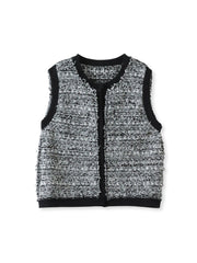 ファンシーツイードニットジレ