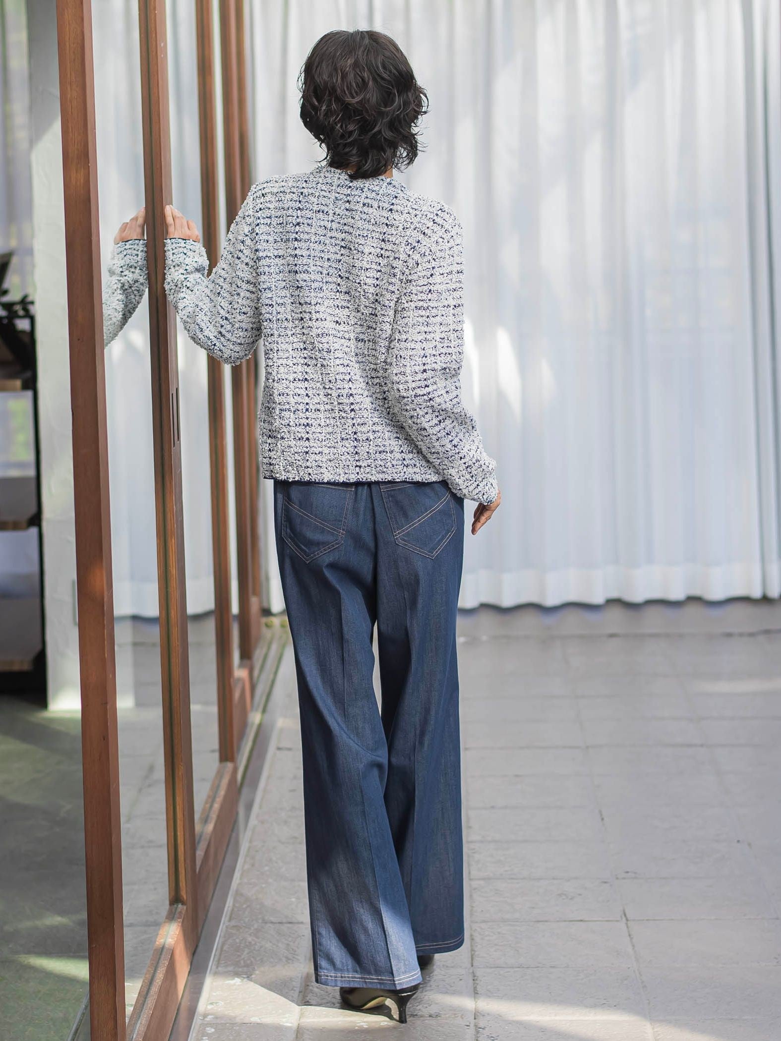 【大きいサイズ】セルロースデニムワイドパンツ