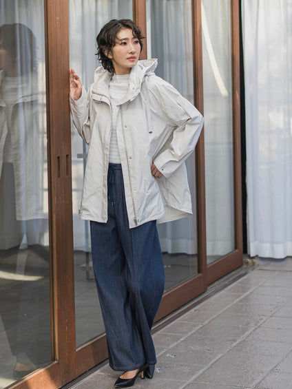 【大きいサイズ】セルロースデニムワイドパンツ