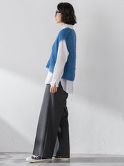 透かしフェザーニットジレ