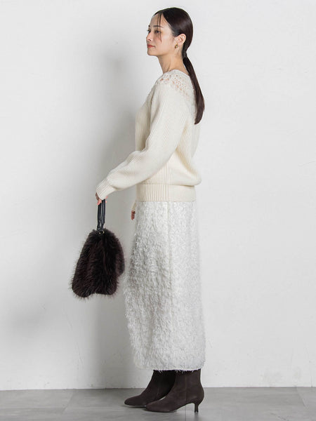 【コラボ商品】エディター東原妙子 × LAUTREAMONT /フェザージャガードタイトスカート