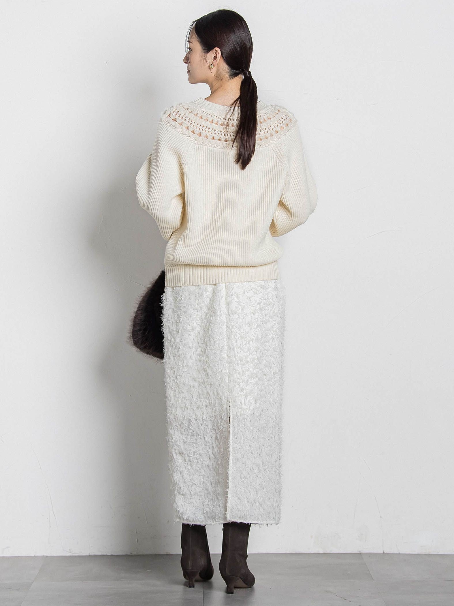 【コラボ商品】エディター東原妙子 × LAUTREAMONT /フェザージャガードタイトスカート