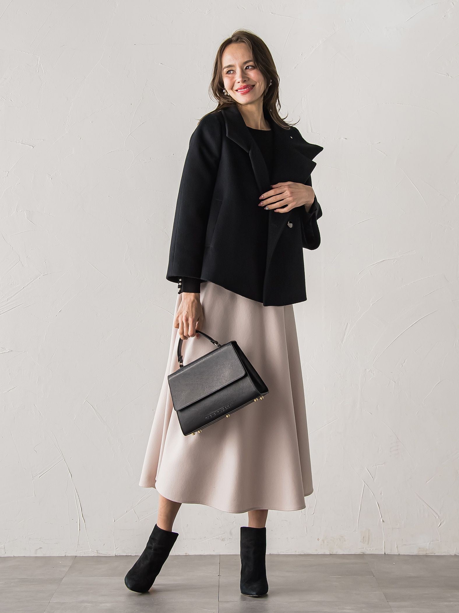 スタンドカラーショートコート