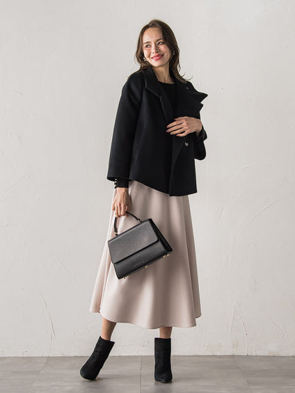 スタンドカラーショートコート