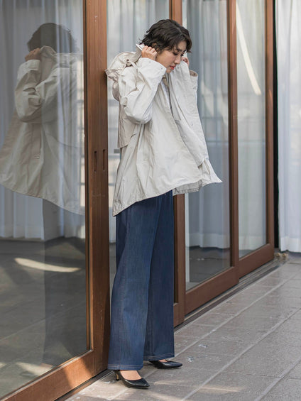 【大きいサイズ】セルロースデニムワイドパンツ