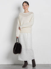 【コラボ商品】エディター東原妙子 × LAUTREAMONT /フェザージャガードタイトスカート