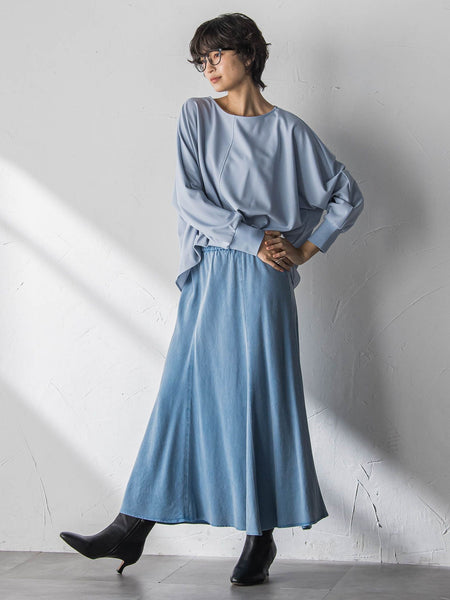 【40周年限定】カラーデニムセミフレアスカート