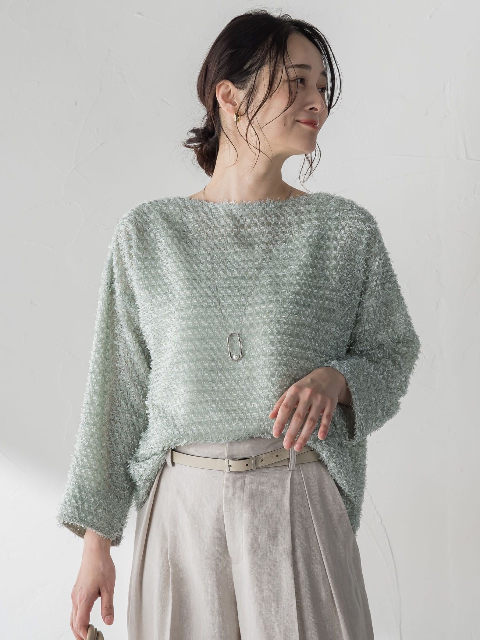 カットジャガードブラウス