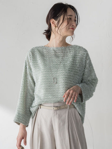 カットジャガードブラウス