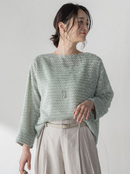 カットジャガードブラウス