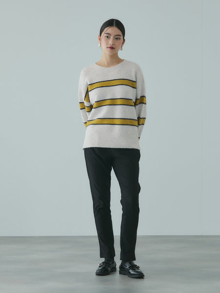 ウール混マルチボーダーニット≪洗濯機で洗える≫