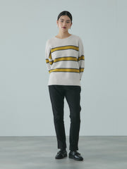 ウール混マルチボーダーニット≪洗濯機で洗える≫