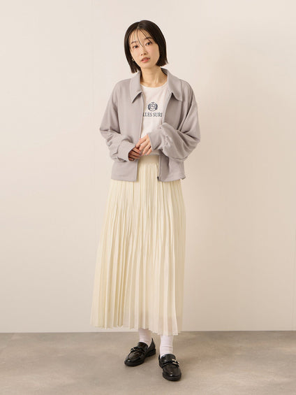 《予約販売》【ふんわり、きちんと。】ライトダンボールステンカラーブルゾン≪手洗い可能≫